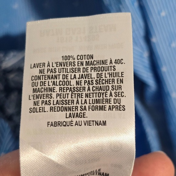 Ted Baker Endurance Shirt Mens 16.5 Blue Button Up Long Sleeve Textured Office - Picture 7 of 13